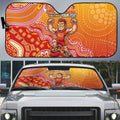 Personalized Suns Football Mascot Auto Sun Shade Aboriginal Dot Art Style Vibrant Indigenous Pattern Design