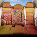 Personalized Suns Football Mascot Back Car Seat Cover Aboriginal Dot Art Style Vibrant Indigenous Pattern Design