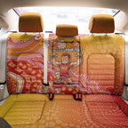 Personalized Suns Football Mascot Back Car Seat Cover Aboriginal Dot Art Style Vibrant Indigenous Pattern Design