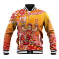 Personalized Suns Football Mascot Baseball Jacket Aboriginal Dot Art Style Vibrant Indigenous Pattern Design