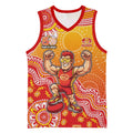 Personalized Suns Football Mascot Basketball Jersey Aboriginal Dot Art Style Vibrant Indigenous Pattern Design