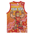 Personalized Suns Football Mascot Basketball Jersey Aboriginal Dot Art Style Vibrant Indigenous Pattern Design