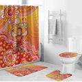 Personalized Suns Football Mascot Bathroom Set Aboriginal Dot Art Style Vibrant Indigenous Pattern Design