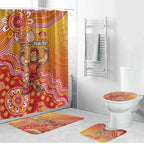 Personalized Suns Football Mascot Bathroom Set Aboriginal Dot Art Style Vibrant Indigenous Pattern Design