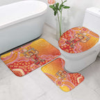 Personalized Suns Football Mascot Bathroom Set Aboriginal Dot Art Style Vibrant Indigenous Pattern Design