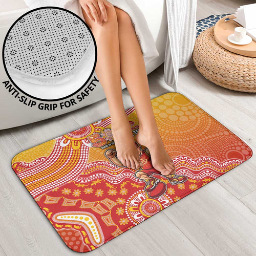 Personalized Suns Football Mascot Bathroom Set Aboriginal Dot Art Style Vibrant Indigenous Pattern Design