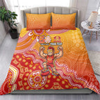 Personalized Suns Football Mascot Bedding Set Aboriginal Dot Art Style Vibrant Indigenous Pattern Design