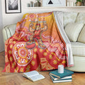 Personalized Suns Football Mascot Blanket Aboriginal Dot Art Style Vibrant Indigenous Pattern Design