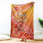 Personalized Suns Football Mascot Blanket Aboriginal Dot Art Style Vibrant Indigenous Pattern Design