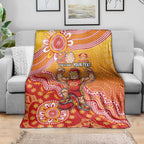 Personalized Suns Football Mascot Blanket Aboriginal Dot Art Style Vibrant Indigenous Pattern Design