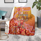 Personalized Suns Football Mascot Blanket Aboriginal Dot Art Style Vibrant Indigenous Pattern Design