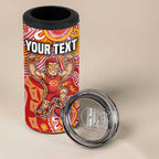 Personalized Suns Football Mascot 4 in 1 Can Cooler Tumbler Aboriginal Dot Art Style Vibrant Indigenous Pattern Design