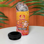 Personalized Suns Football Mascot 4 in 1 Can Cooler Tumbler Aboriginal Dot Art Style Vibrant Indigenous Pattern Design