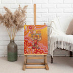 Personalized Suns Football Mascot Canvas Wall Art Aboriginal Dot Art Style Vibrant Indigenous Pattern Design