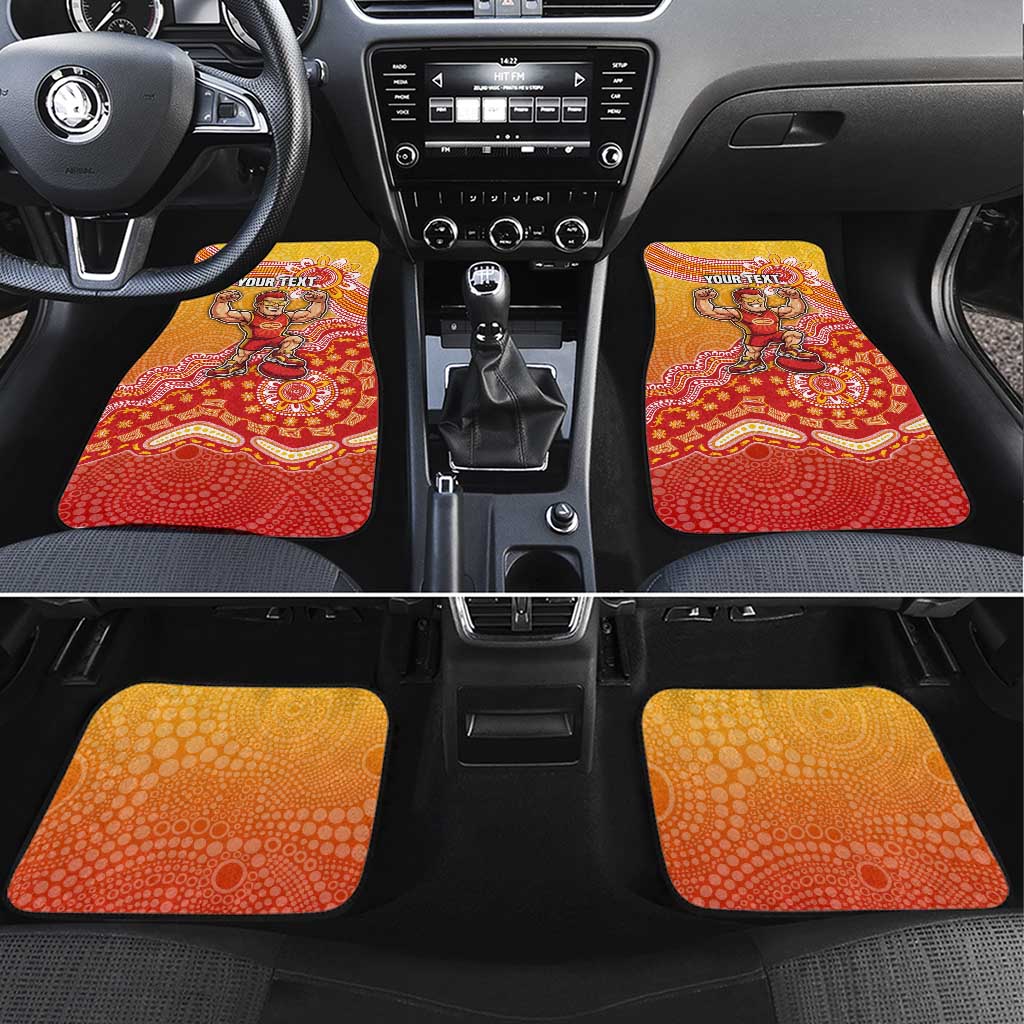 Personalized Suns Football Mascot Car Mats Aboriginal Dot Art Style Vibrant Indigenous Pattern Design