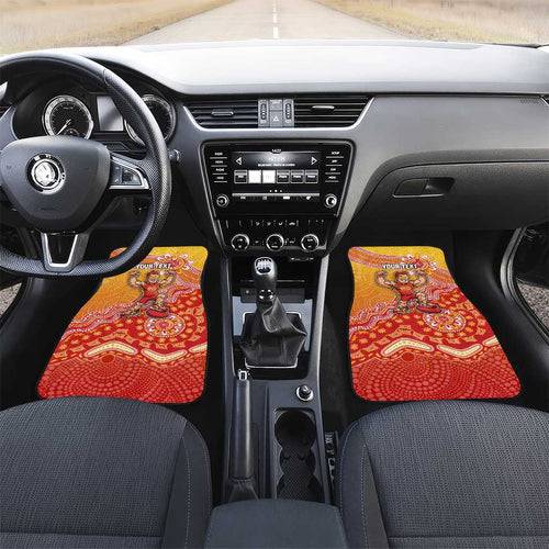 Personalized Suns Football Mascot Car Mats Aboriginal Dot Art Style Vibrant Indigenous Pattern Design