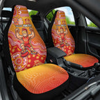 Personalized Suns Football Mascot Car Seat Cover Aboriginal Dot Art Style Vibrant Indigenous Pattern Design