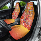 Personalized Suns Football Mascot Car Seat Cover Aboriginal Dot Art Style Vibrant Indigenous Pattern Design