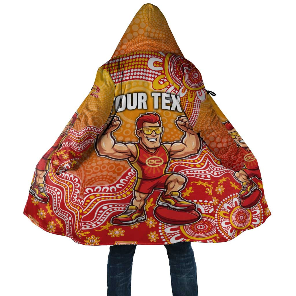Personalized Suns Football Mascot Cloak Aboriginal Dot Art Style Vibrant Indigenous Pattern Design