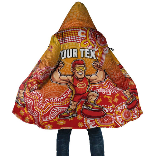 Personalized Suns Football Mascot Cloak Aboriginal Dot Art Style Vibrant Indigenous Pattern Design