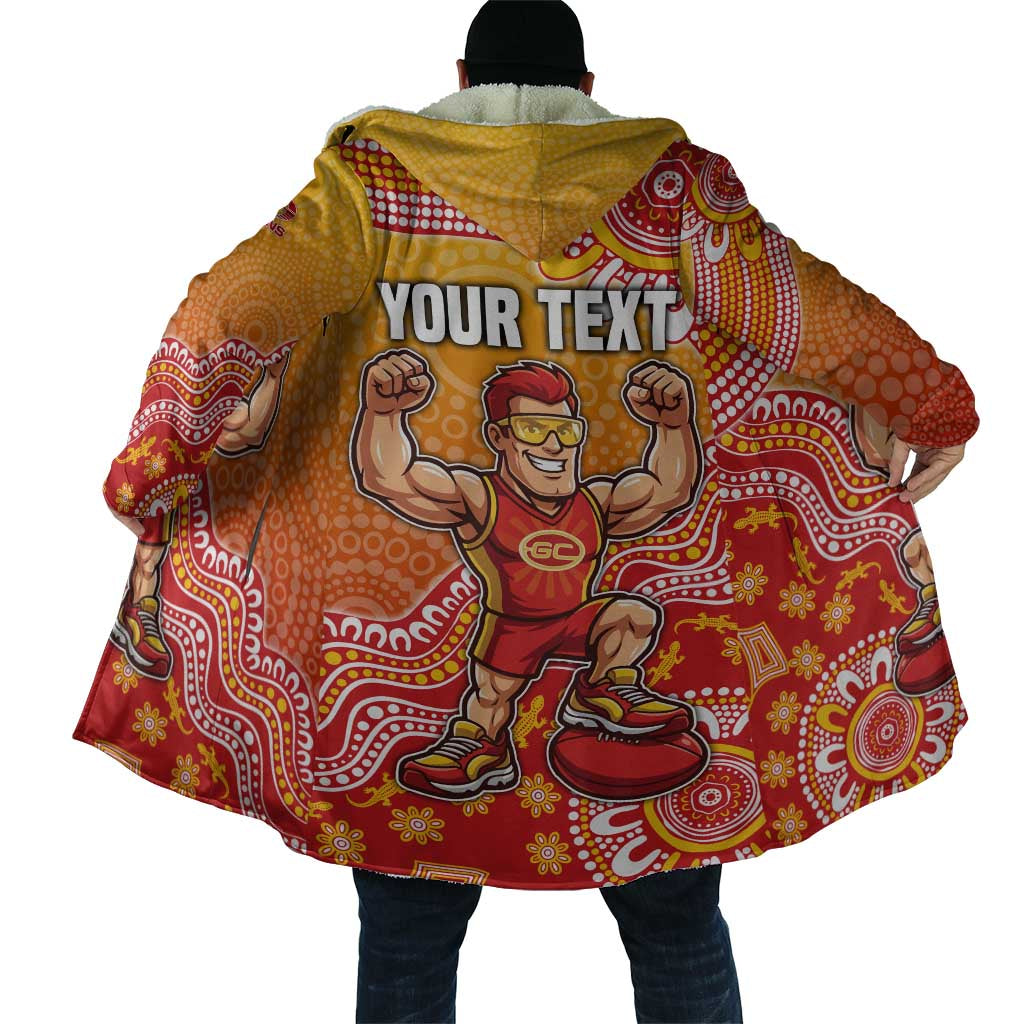 Personalized Suns Football Mascot Cloak Aboriginal Dot Art Style Vibrant Indigenous Pattern Design