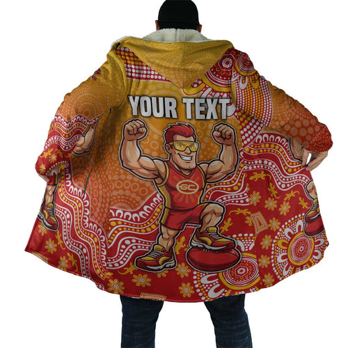Personalized Suns Football Mascot Cloak Aboriginal Dot Art Style Vibrant Indigenous Pattern Design