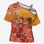 Personalized Suns Football Mascot Cross Shoulder Shirt Aboriginal Dot Art Style Vibrant Indigenous Pattern Design