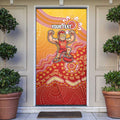 Personalized Suns Football Mascot Door Cover Aboriginal Dot Art Style Vibrant Indigenous Pattern Design