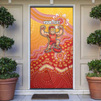 Personalized Suns Football Mascot Door Cover Aboriginal Dot Art Style Vibrant Indigenous Pattern Design