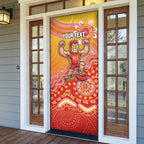 Personalized Suns Football Mascot Door Cover Aboriginal Dot Art Style Vibrant Indigenous Pattern Design