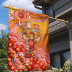 Personalized Suns Football Mascot Garden Flag Aboriginal Dot Art Style Vibrant Indigenous Pattern Design