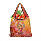 Personalized Suns Football Mascot Grocery Bag Aboriginal Dot Art Style Vibrant Indigenous Pattern Design