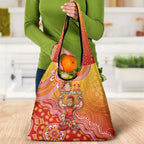 Personalized Suns Football Mascot Grocery Bag Aboriginal Dot Art Style Vibrant Indigenous Pattern Design