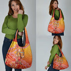 Personalized Suns Football Mascot Grocery Bag Aboriginal Dot Art Style Vibrant Indigenous Pattern Design
