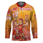 Personalized Suns Football Mascot Hockey Jersey Aboriginal Dot Art Style Vibrant Indigenous Pattern Design