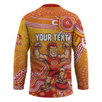 Personalized Suns Football Mascot Hockey Jersey Aboriginal Dot Art Style Vibrant Indigenous Pattern Design