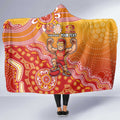 Personalized Suns Football Mascot Hooded Blanket Aboriginal Dot Art Style Vibrant Indigenous Pattern Design