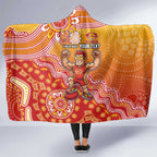 Personalized Suns Football Mascot Hooded Blanket Aboriginal Dot Art Style Vibrant Indigenous Pattern Design