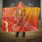 Personalized Suns Football Mascot Hooded Blanket Aboriginal Dot Art Style Vibrant Indigenous Pattern Design