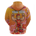 Personalized Suns Football Mascot Hoodie Aboriginal Dot Art Style Vibrant Indigenous Pattern Design