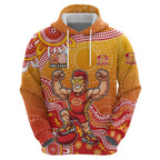 Personalized Suns Football Mascot Hoodie Aboriginal Dot Art Style Vibrant Indigenous Pattern Design