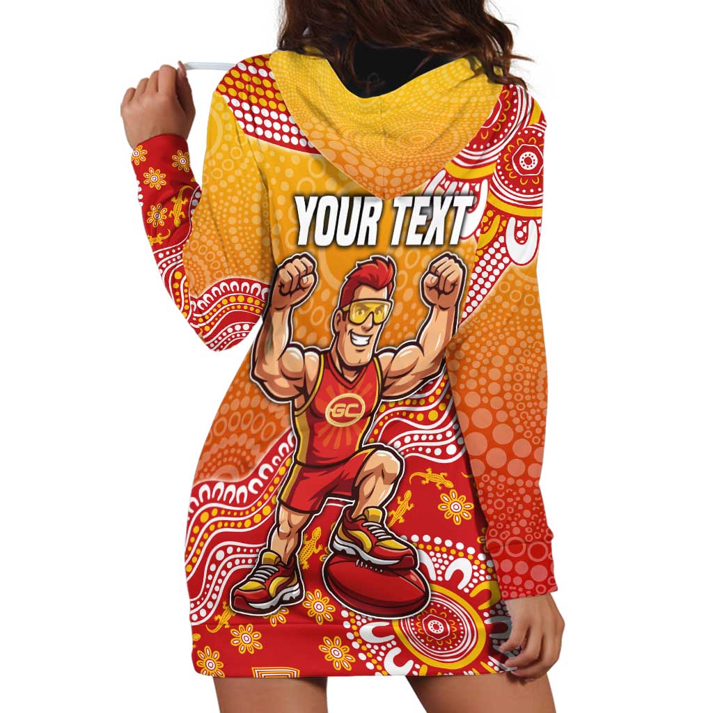 Personalized Suns Football Mascot Hoodie Dress Aboriginal Dot Art Style Vibrant Indigenous Pattern Design