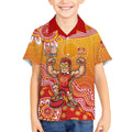 Personalized Suns Football Mascot Kid Hawaiian Shirt Aboriginal Dot Art Style Vibrant Indigenous Pattern Design