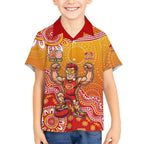 Personalized Suns Football Mascot Kid Hawaiian Shirt Aboriginal Dot Art Style Vibrant Indigenous Pattern Design