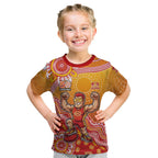 Personalized Suns Football Mascot Kid T Shirt Aboriginal Dot Art Style Vibrant Indigenous Pattern Design