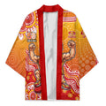 Personalized Suns Football Mascot Kimono Aboriginal Dot Art Style Vibrant Indigenous Pattern Design
