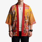 Personalized Suns Football Mascot Kimono Aboriginal Dot Art Style Vibrant Indigenous Pattern Design