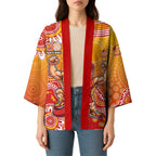 Personalized Suns Football Mascot Kimono Aboriginal Dot Art Style Vibrant Indigenous Pattern Design