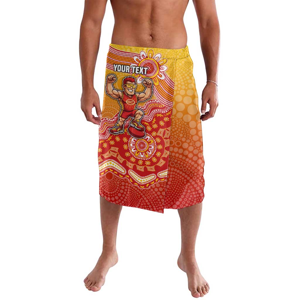 Personalized Suns Football Mascot Lavalava Aboriginal Dot Art Style Vibrant Indigenous Pattern Design