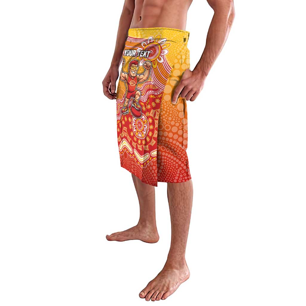 Personalized Suns Football Mascot Lavalava Aboriginal Dot Art Style Vibrant Indigenous Pattern Design